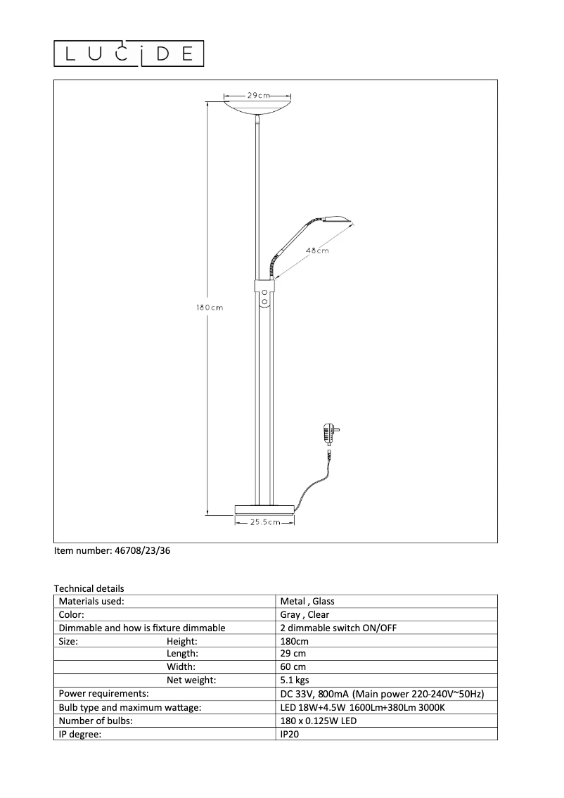 Image de la première page du manuel de l'appareil Ziggy led 46708/23/36