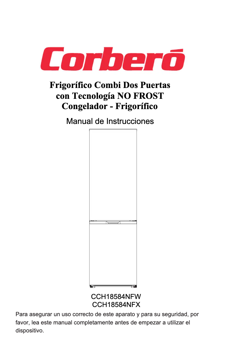 Page n°1 - Manuel utilisateur Corbero CCH18584NFW