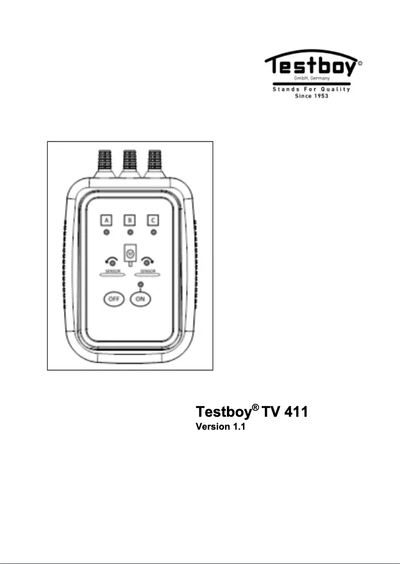 Page 1 de la notice Manuel utilisateur Testboy TV 411