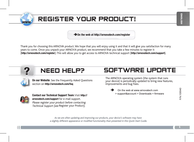 Page n°1 - Manuel utilisateur Archos Arnova 7C G2
