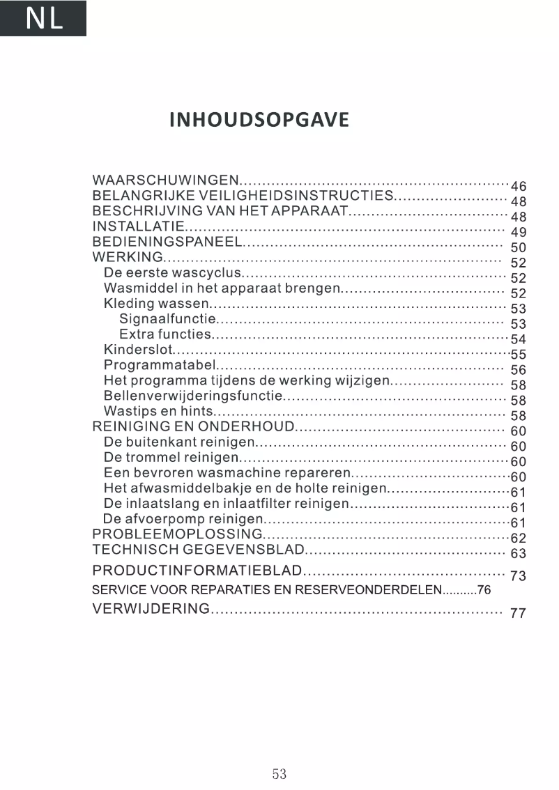Image de la première page du manuel de l'appareil FP6120WHEU