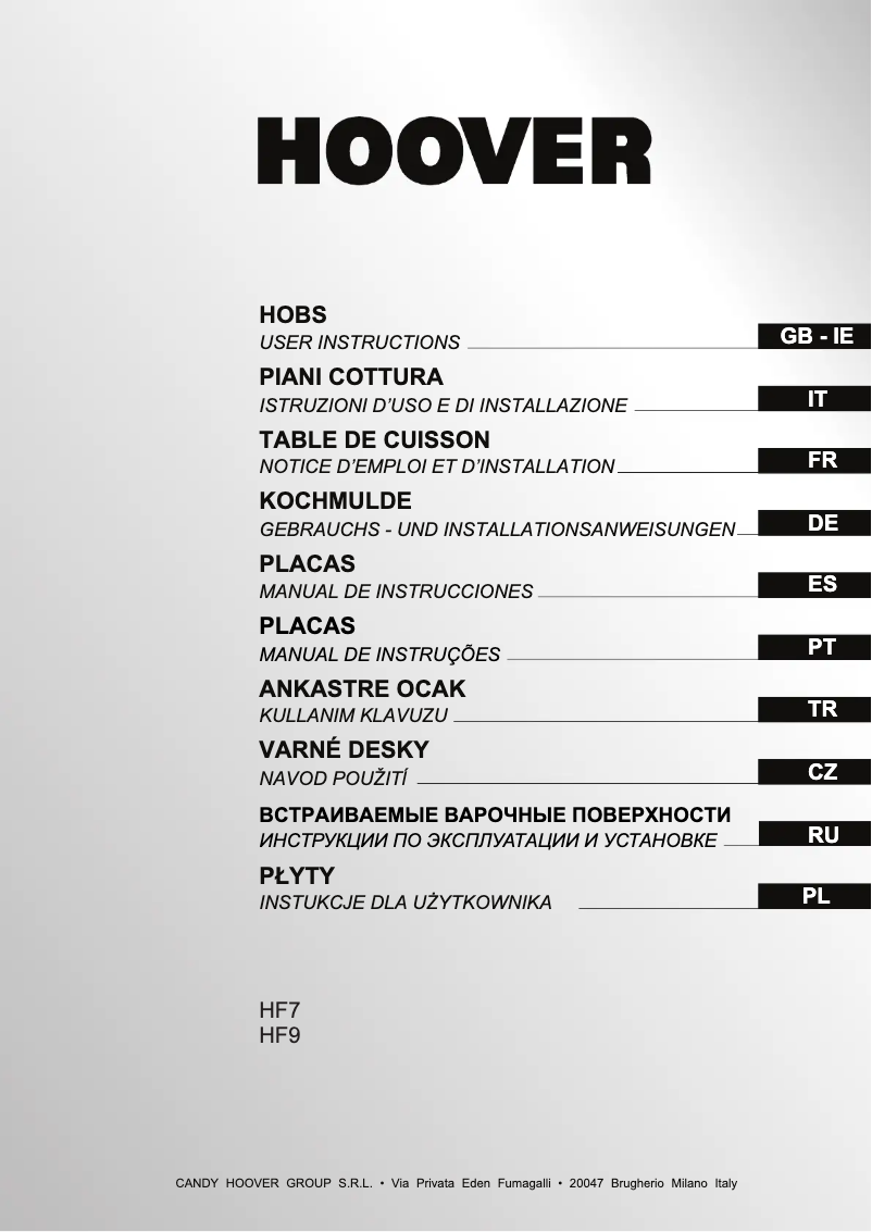 Página 1 del manual Manual de usuario Hoover HF7
