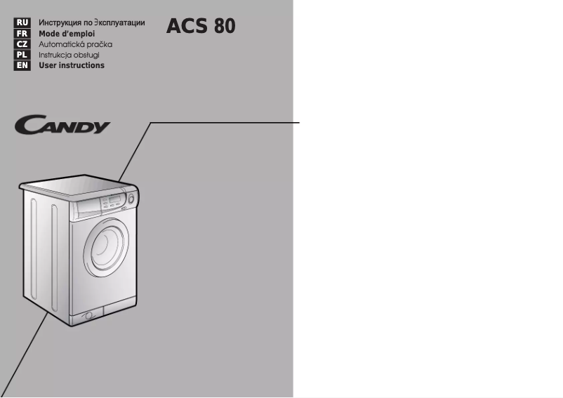 Page n°1 - Manuel utilisateur Candy LB ACS80.6SY
