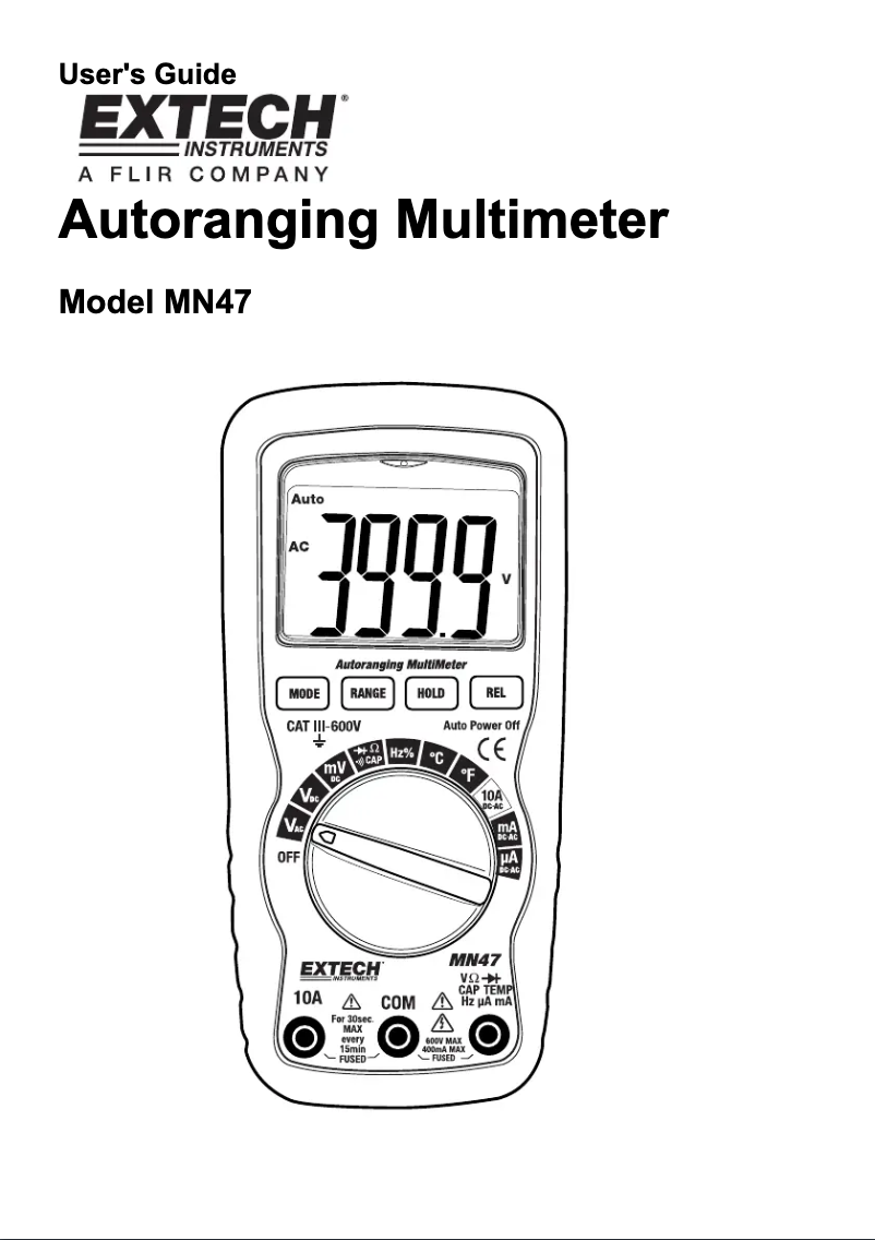 Image de la première page du manuel de l'appareil MN47