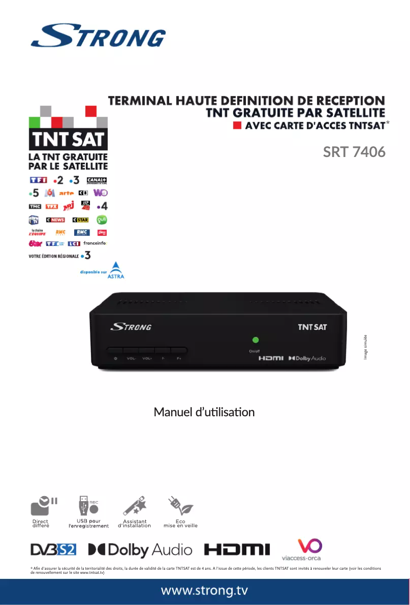 Page 1 de la notice Manuel utilisateur Strong SRT 7406