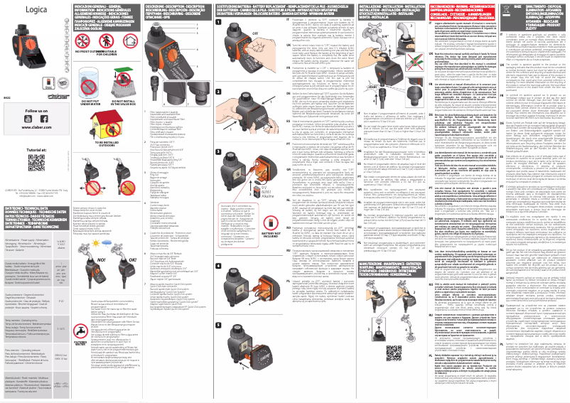 Página 1 del manual Manual de usuario Claber Aquauno Logica 8422