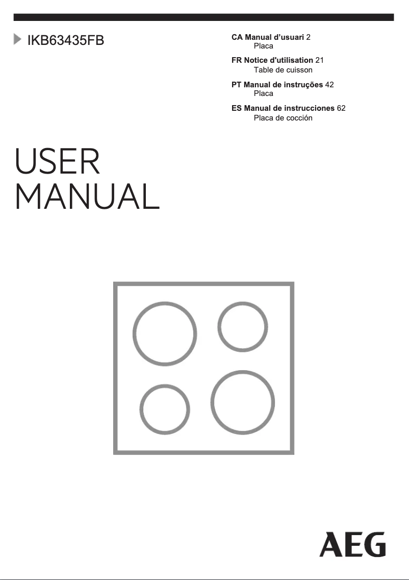 Page n°1 - Manuel utilisateur AEG IKB63435FB