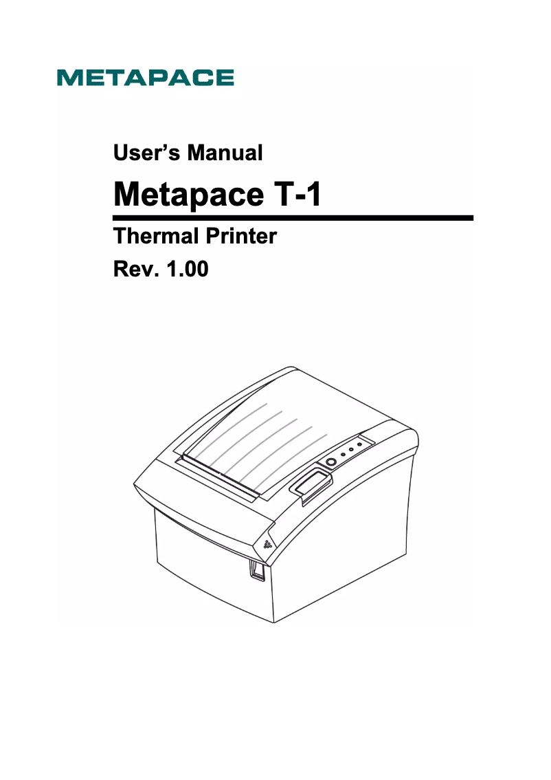 Page 1 de la notice Manuel utilisateur Metapace T-1