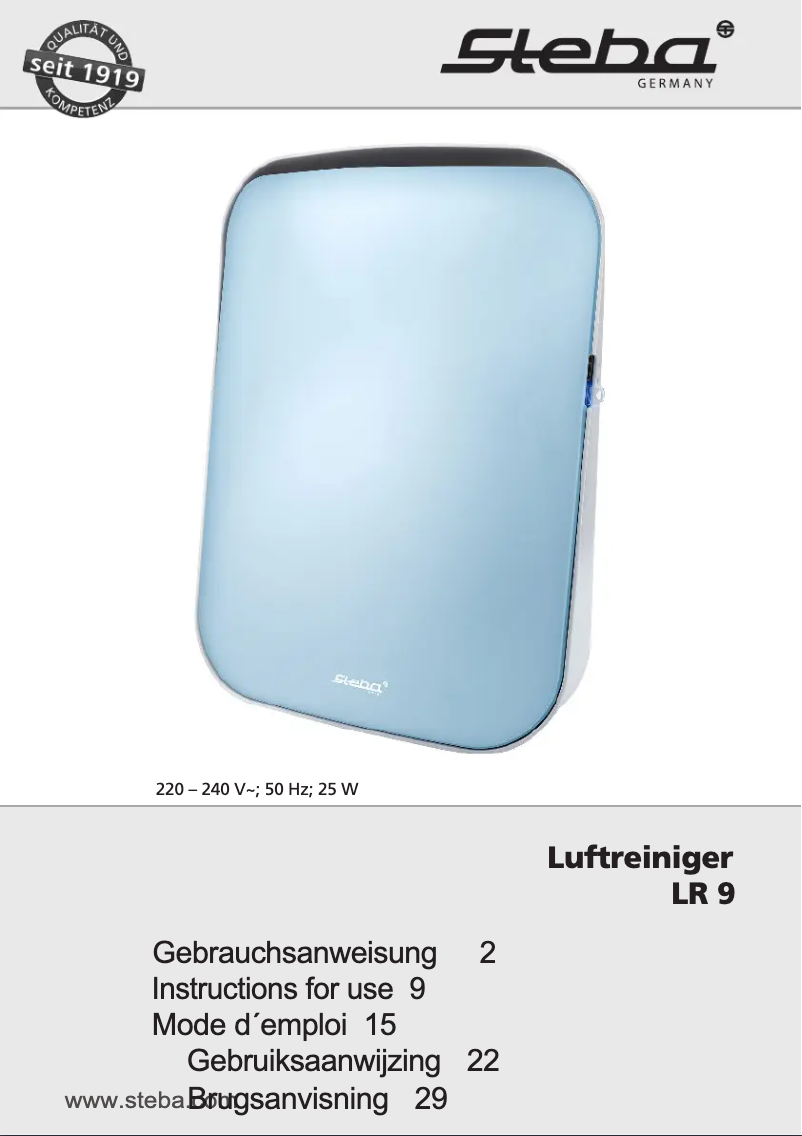 Image de la première page du manuel de l'appareil LR 9