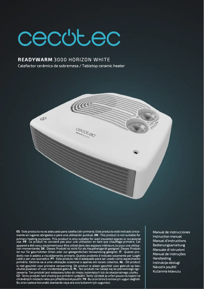 Page n°1 - Manuel utilisateur Cecotec ReadyWarm 3000 Horizon