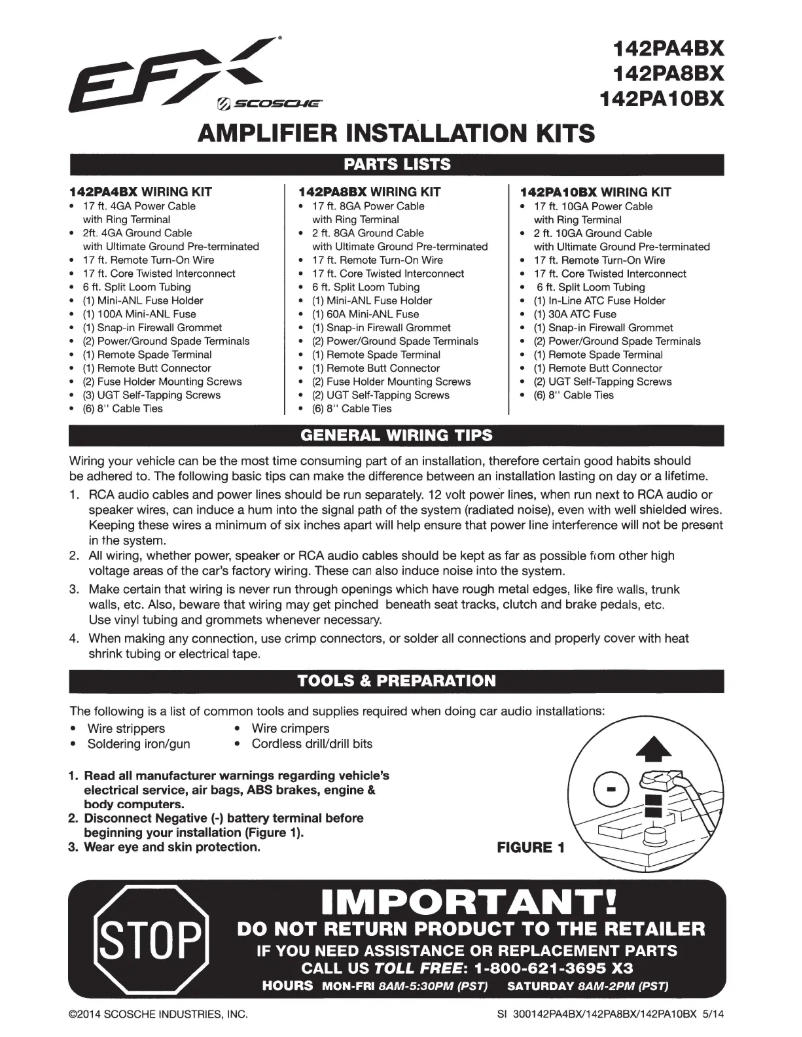 Page n°1 - Manuel utilisateur Scosche EFX PA4BX