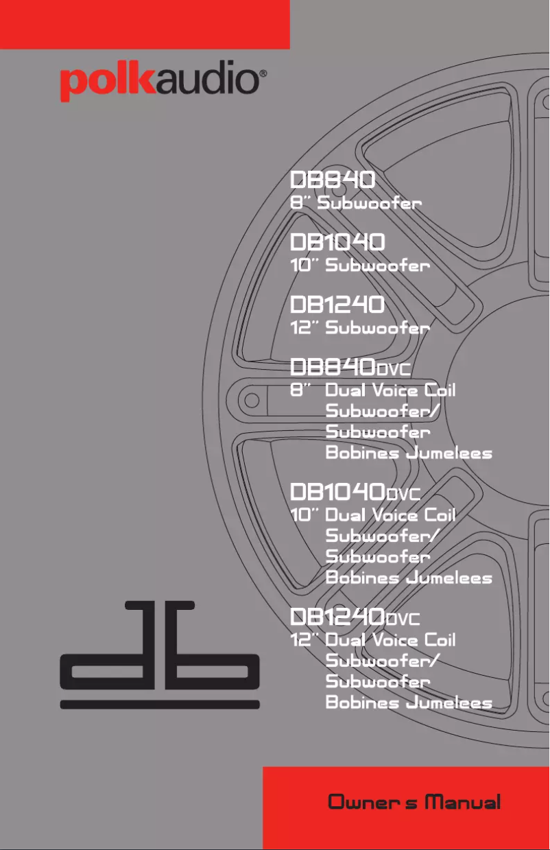 Page 1 de la notice Manuel utilisateur Polk DB1240DVC