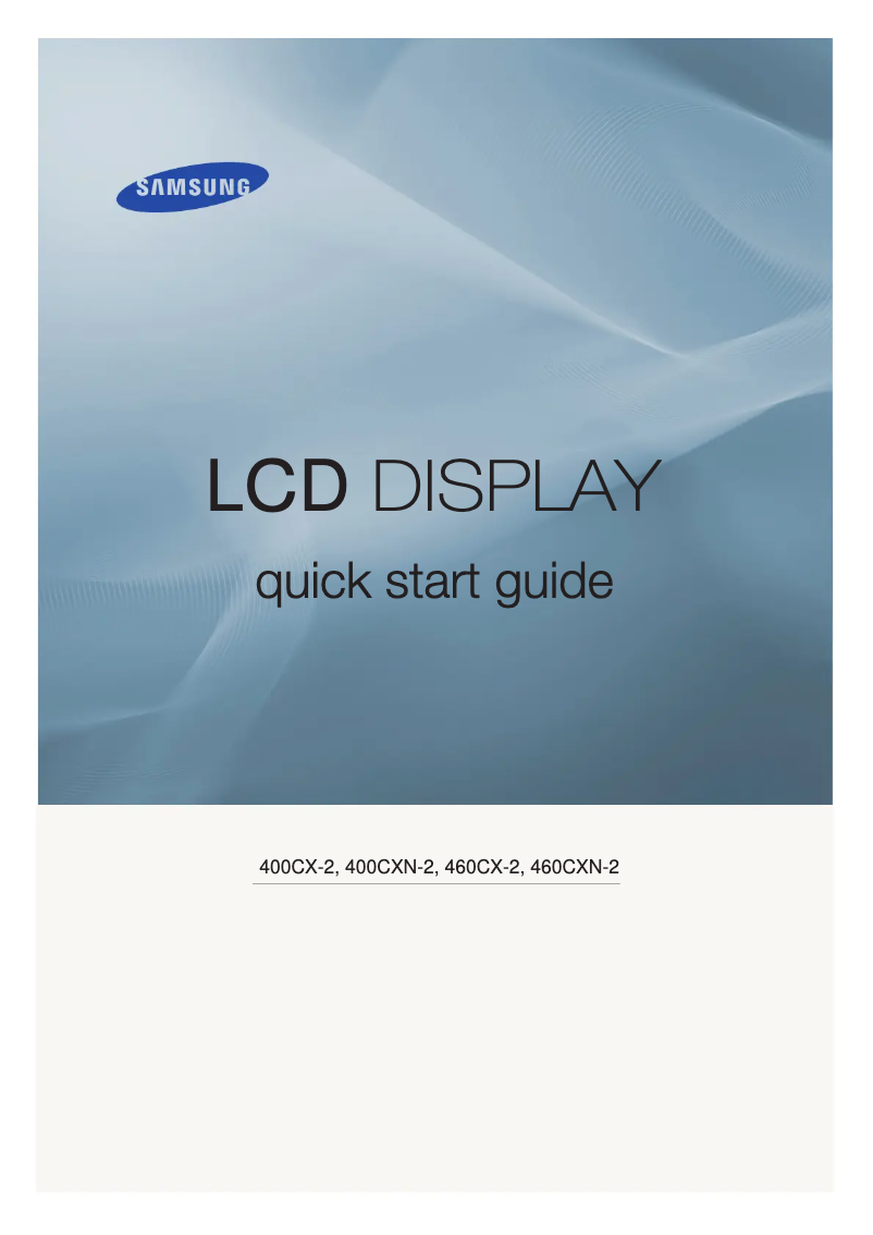 Page n°1 - Manuel utilisateur Samsung SyncMaster 400CX2