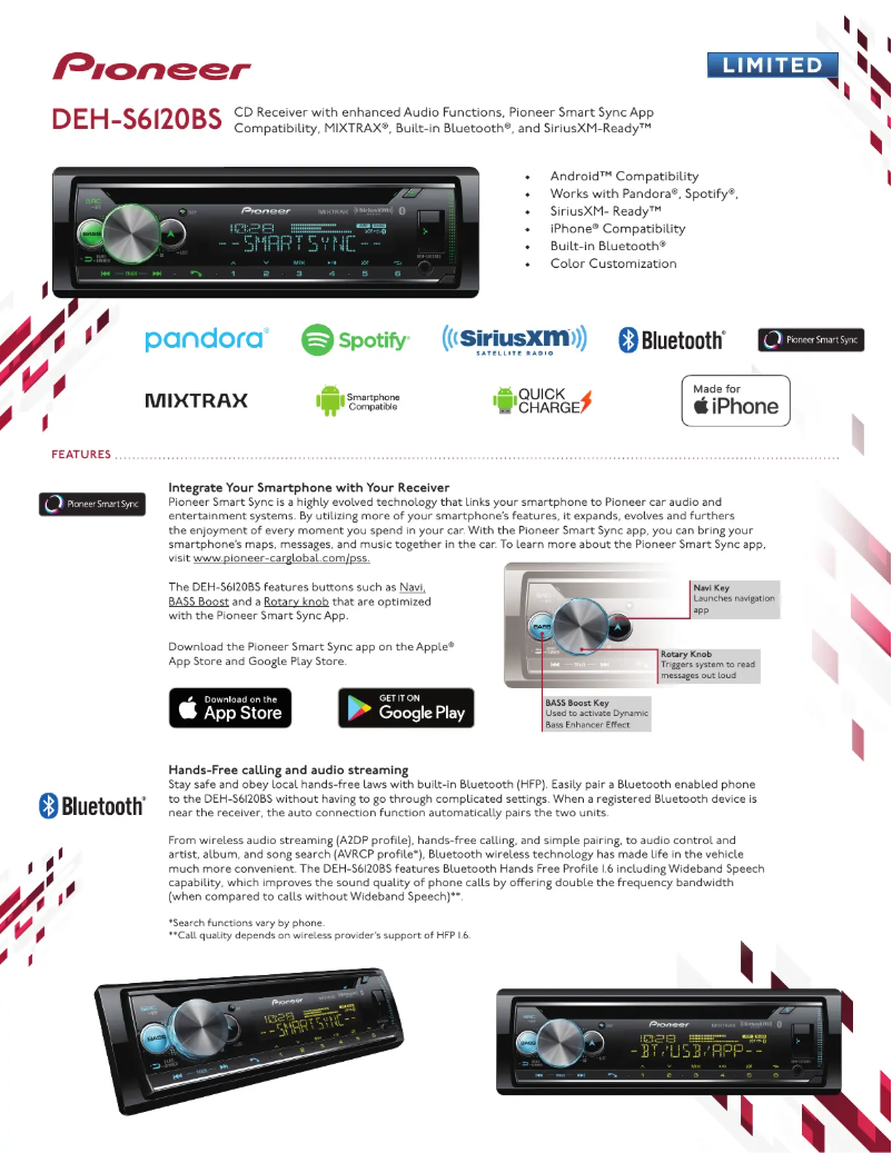 Page n°1 - Brochure Pioneer DEH-S6120BS