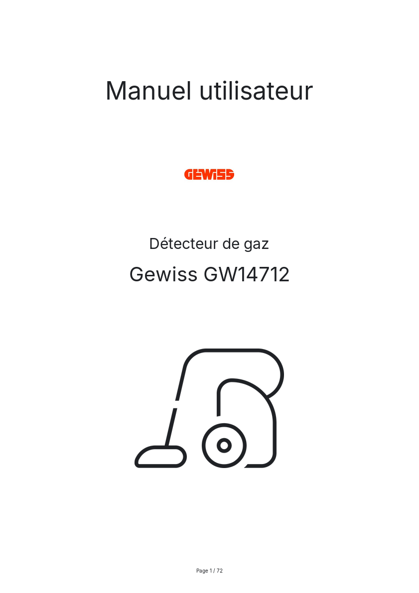 Image de la première page du manuel de l'appareil GW14712