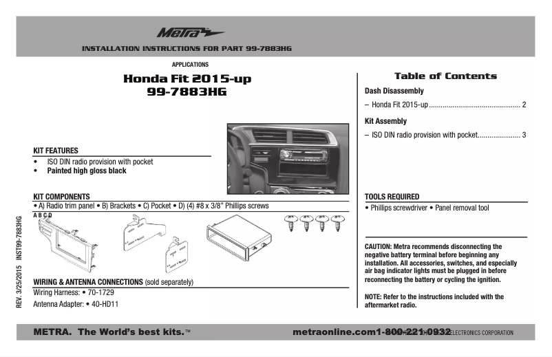 Image de la première page du manuel de l'appareil 99-7883HG