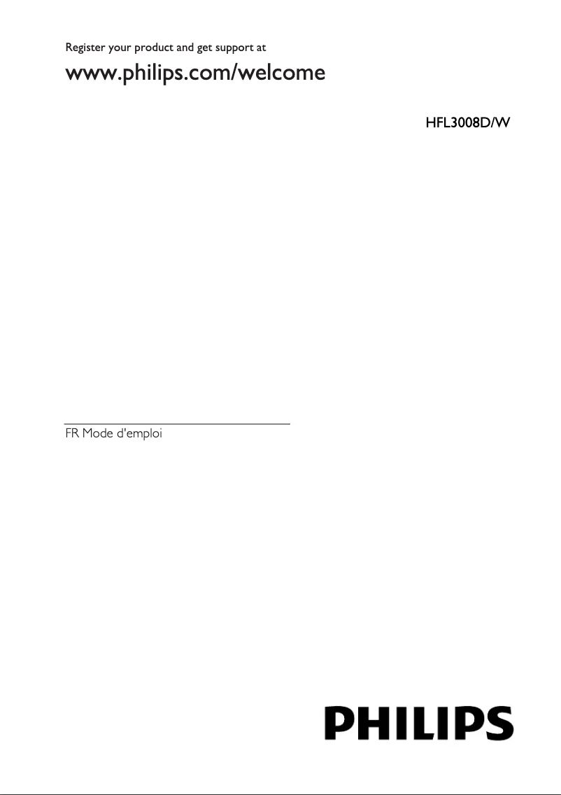 Page 1 de la notice Manuel utilisateur Philips 32HFL3008D