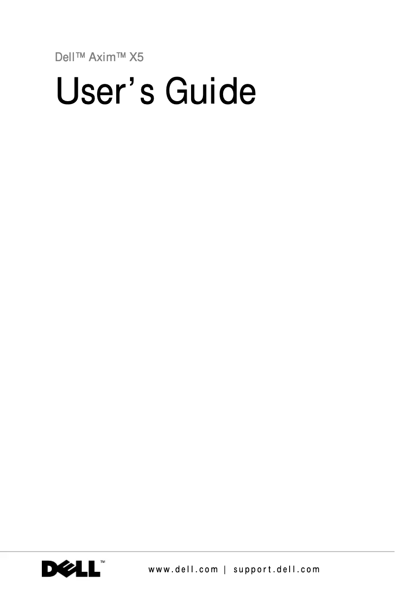 Page 1 de la notice Manuel utilisateur Dell Axim X5