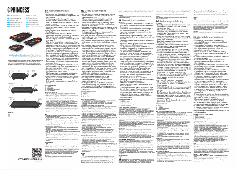 Page 1 of the manual User Manual Princess Table Chef XXL 102216