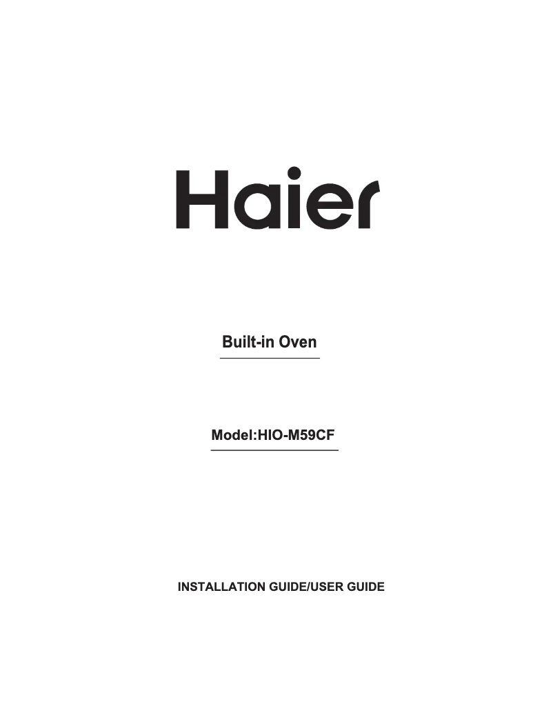 Page n°1 - Manuel utilisateur Haier HIO-M59CF