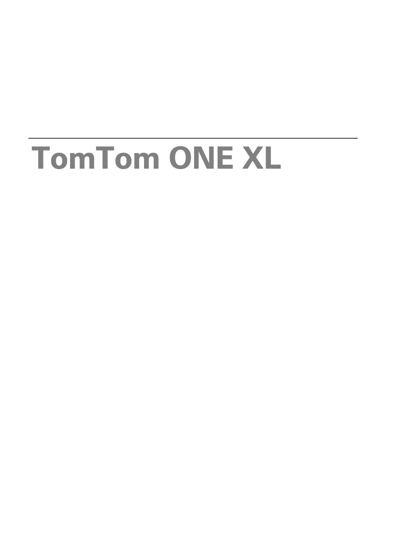 Page n°1 - Manuel utilisateur TomTom ONE
