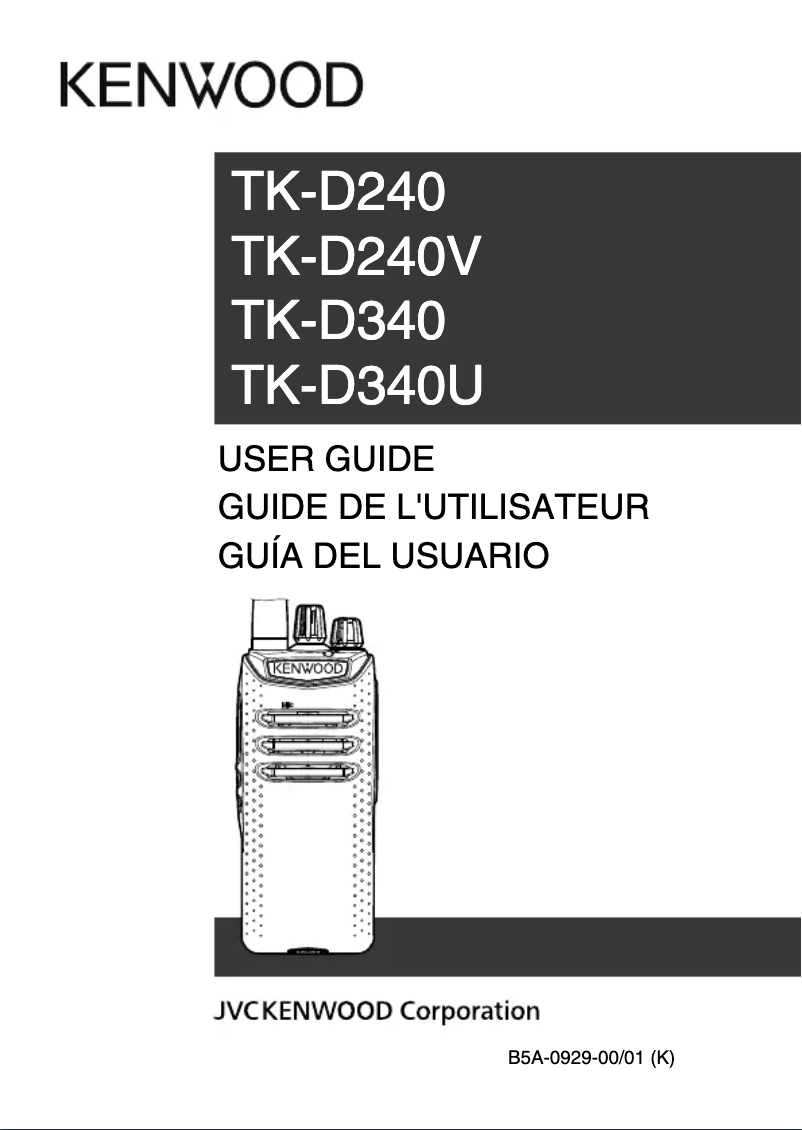 Imagen de la primera página del manual del dispositivo TK-D340