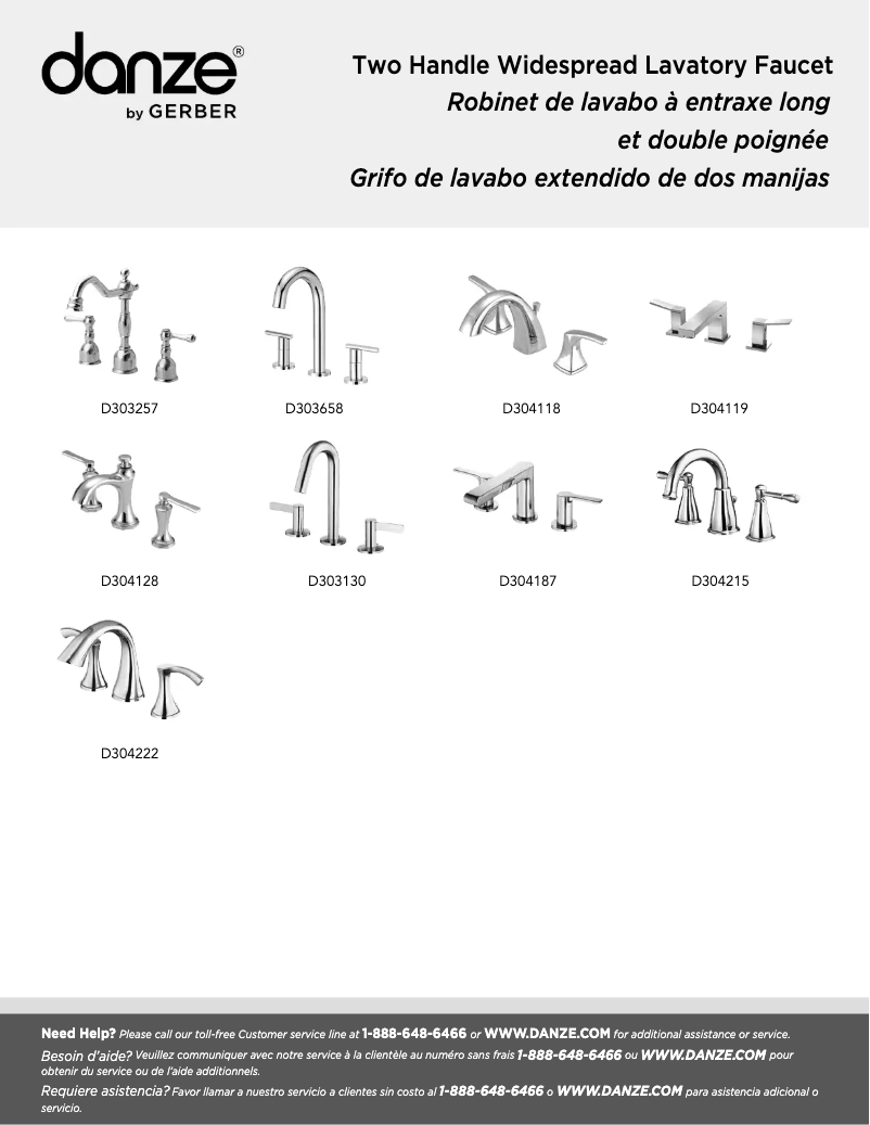 Page n°1 - Manuel utilisateur Danze D304119