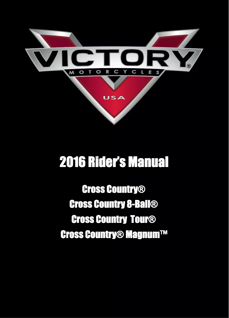 Page 1 de la notice Manuel utilisateur Victory Cross Country 8-Ball (2016)