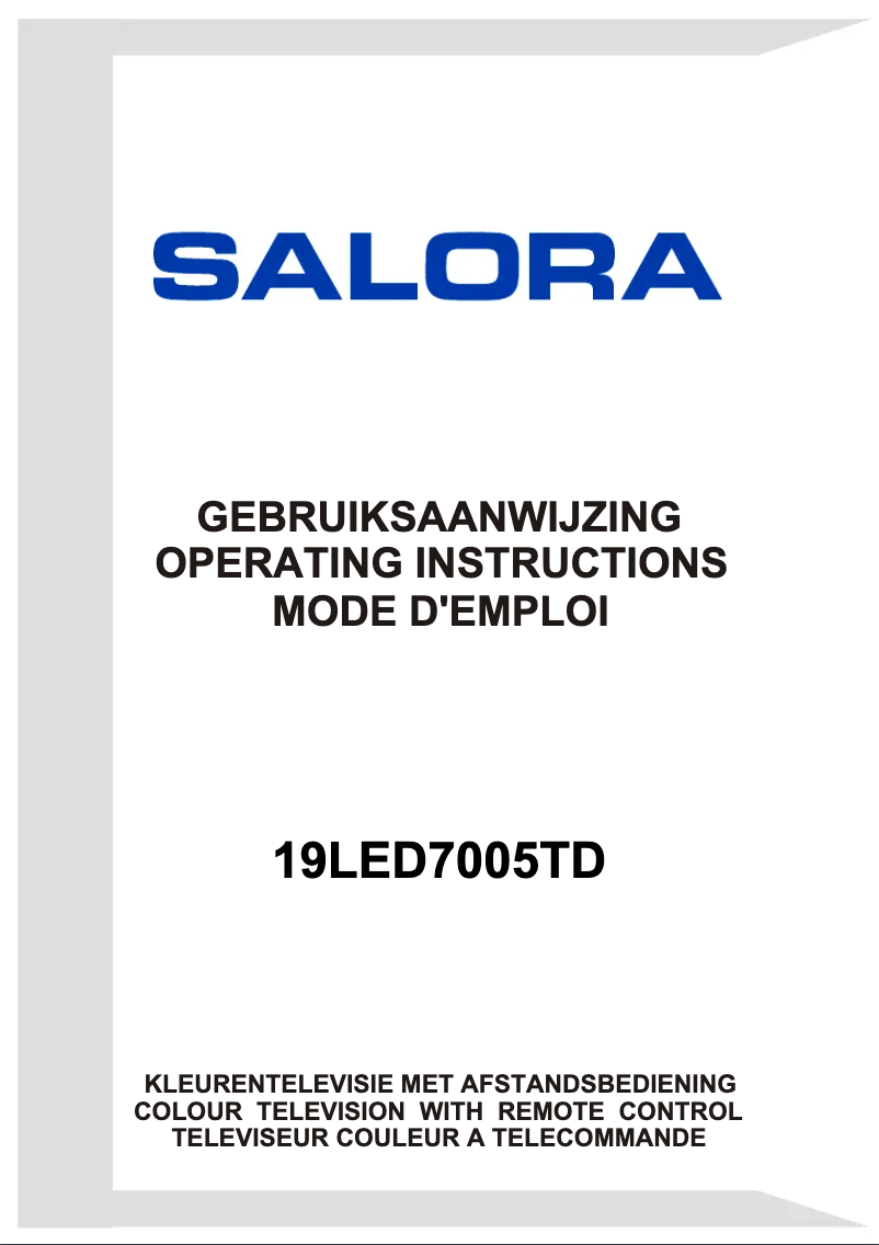 Page n°1 - Manuel utilisateur Salora 19LED7005TD