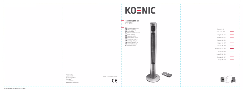 Page n°1 - Manuel utilisateur Koenic KTF 100