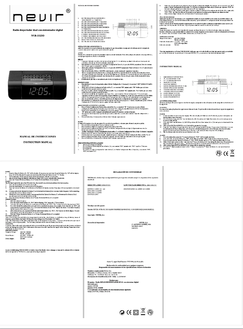 Image de la première page du manuel de l'appareil NVR-332