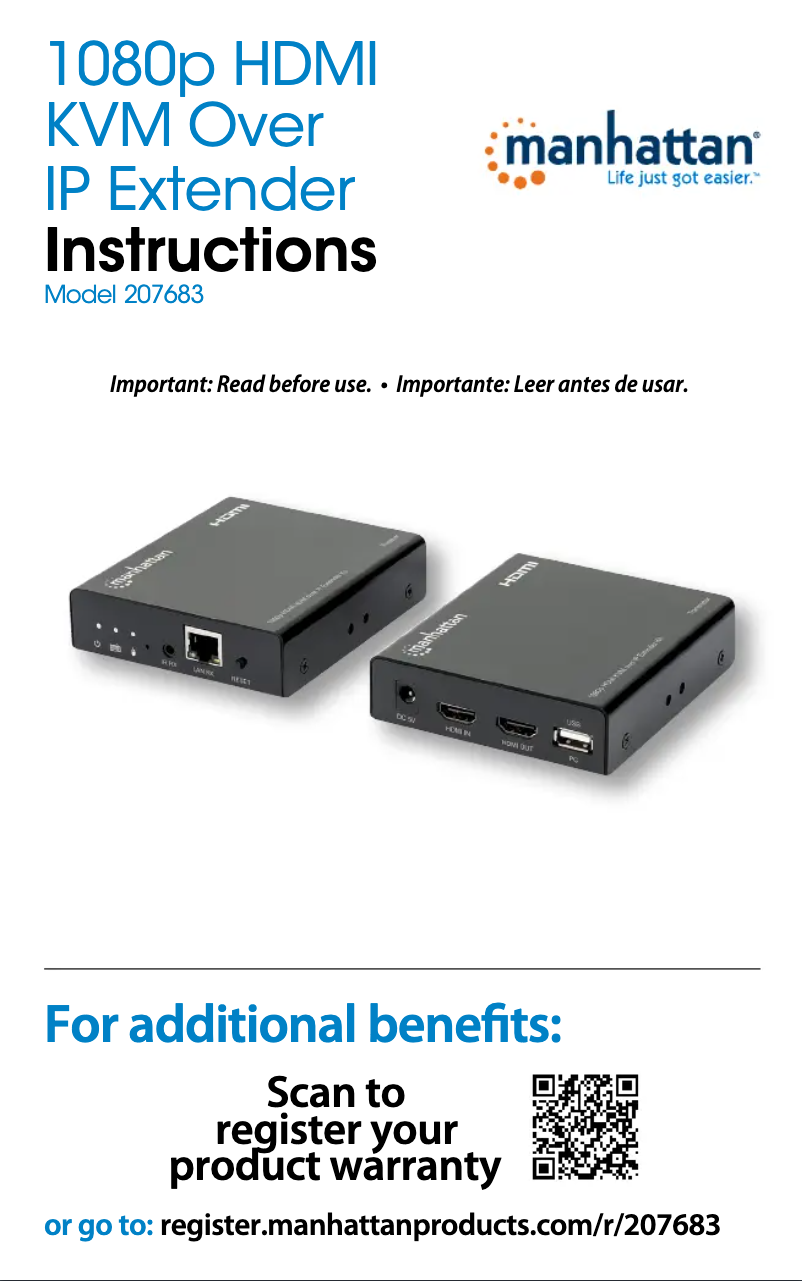 Page 1 de la notice Manuel utilisateur Manhattan 207683