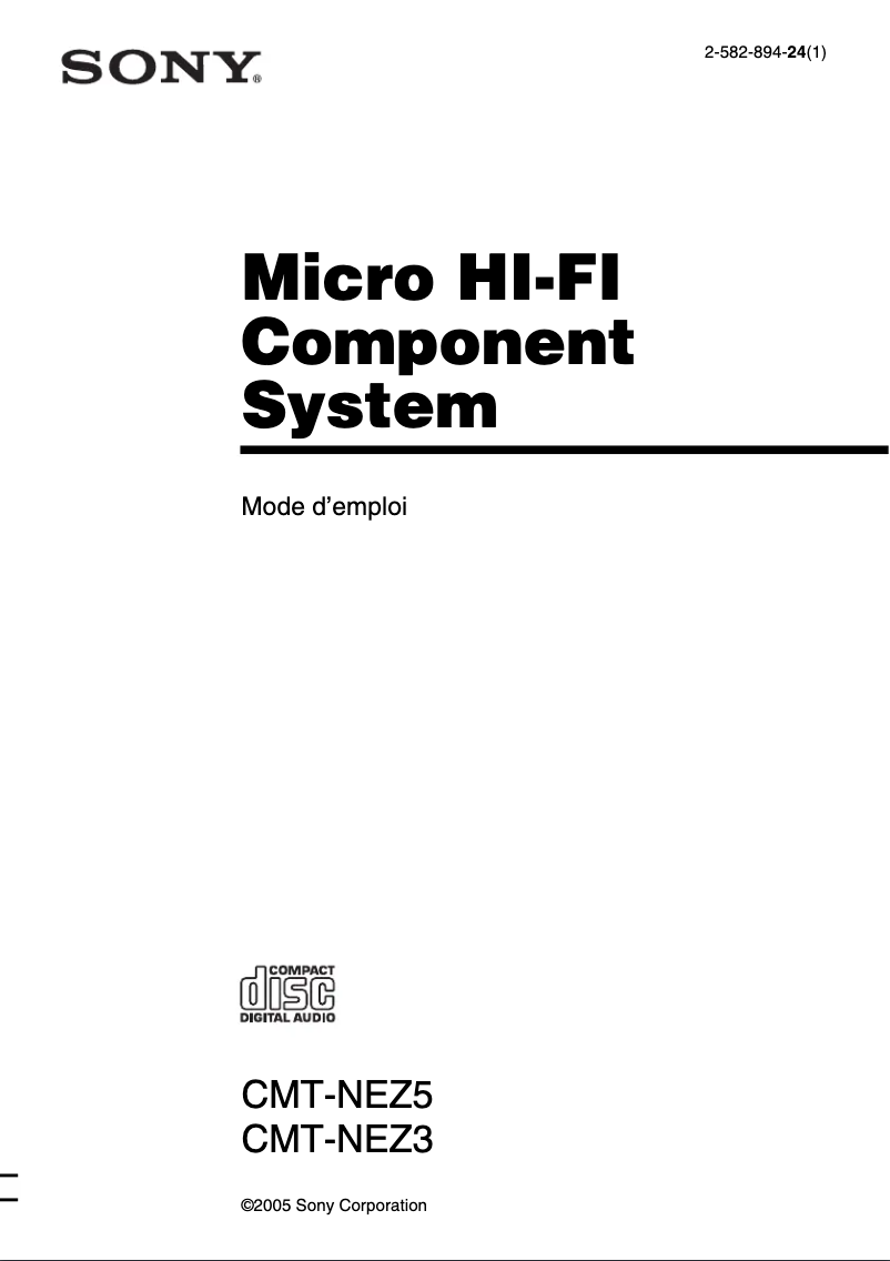 Image de la première page du manuel de l'appareil CMT-NEZ5