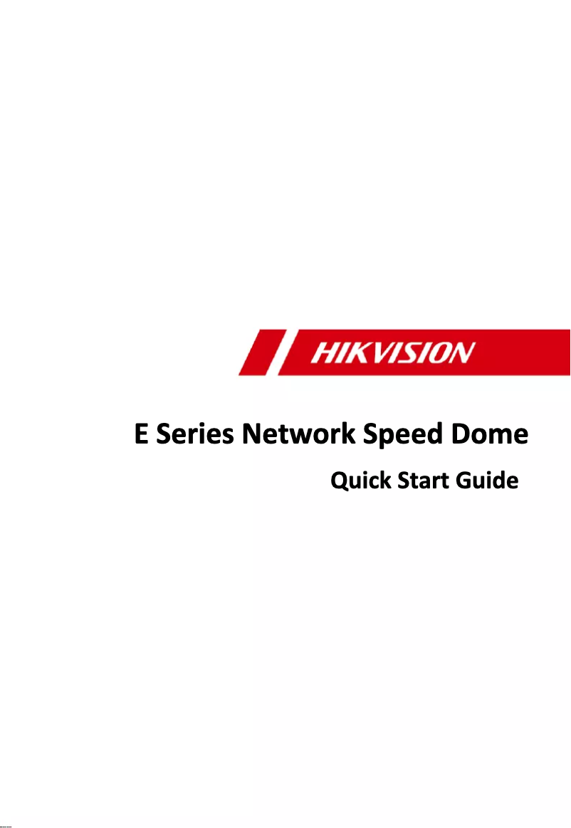 Page n°1 - Guide de démarrage rapide Hikvision TandemVu DS-2SE7C425MW-AEB
