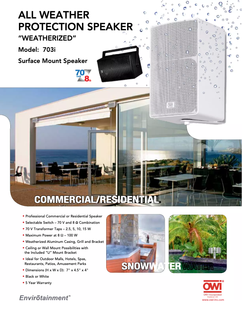 Page 1 de la notice Manuel utilisateur OWI 703i