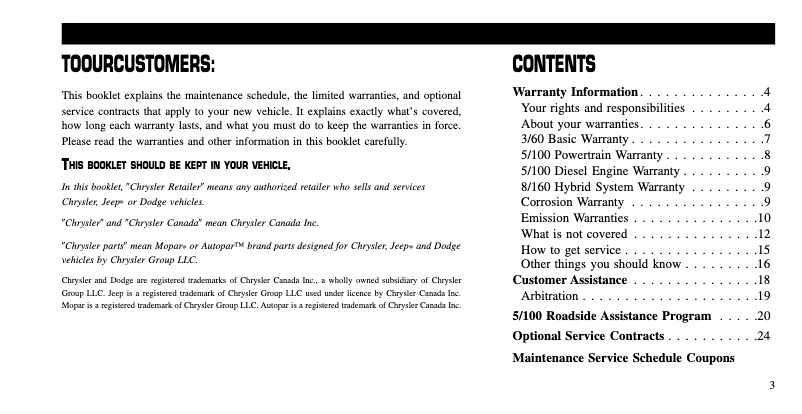 Page 1 de la notice Manuel utilisateur Chrysler 300C (2010)