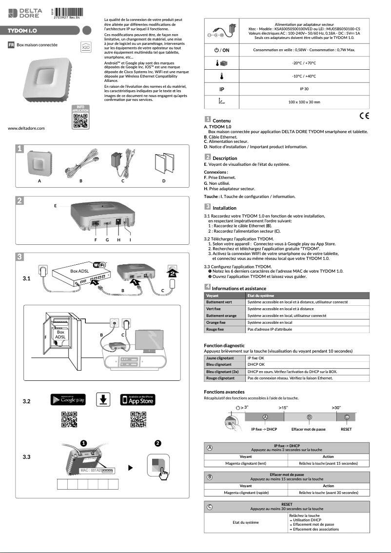 Page 1 de la notice Guide d'installation Delta Dore Tybox 5100