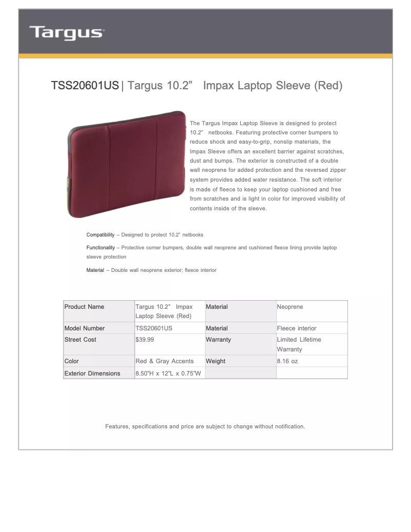 Image de la première page du manuel de l'appareil Impax TSS206US