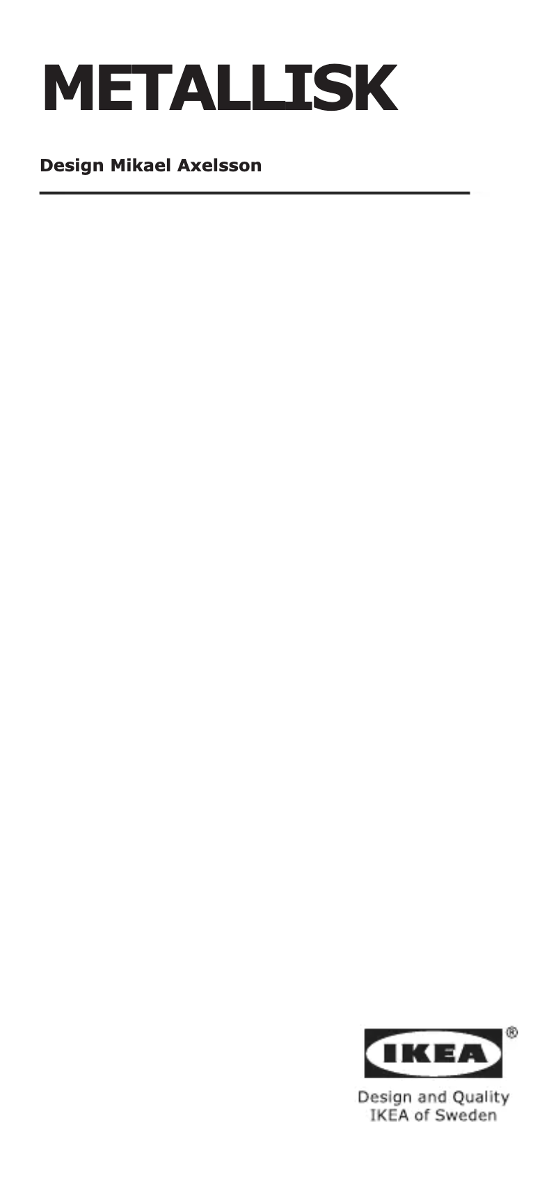 Página 1 del manual Manual de usuario Ikea METALLISK