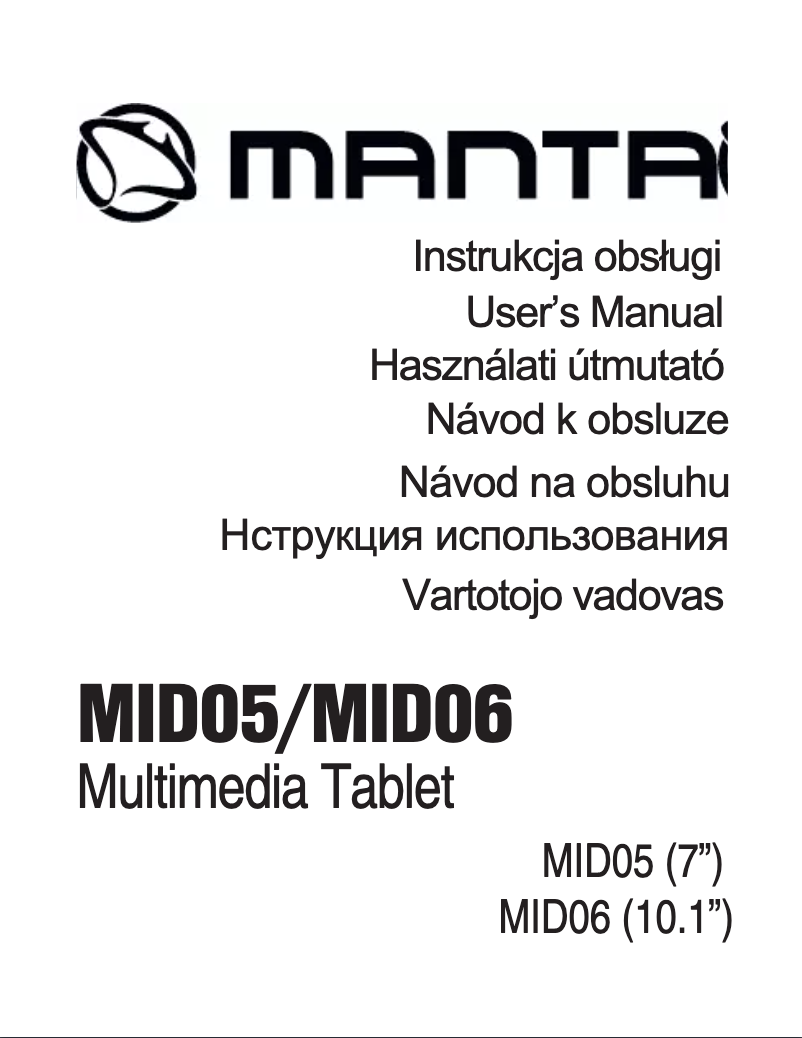 Page 1 de la notice Manuel utilisateur Manta MID05