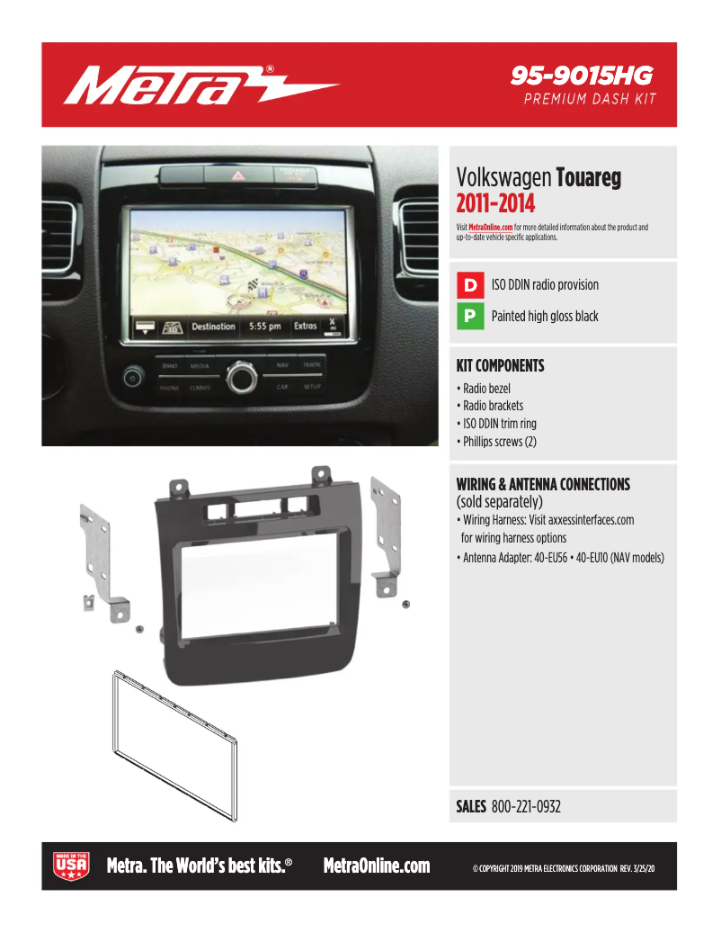 Page n°1 - Fiche technique Metra 95-9015HG
