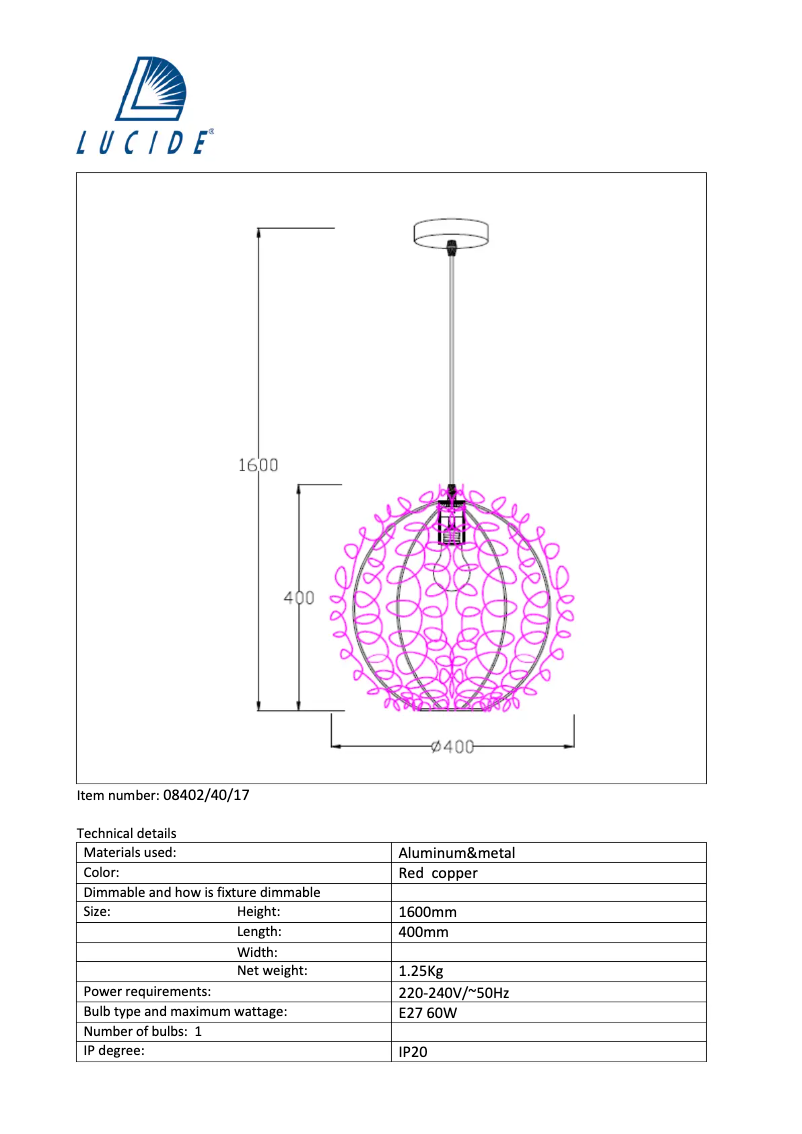 Image de la première page du manuel de l'appareil Noon 08402/40/17