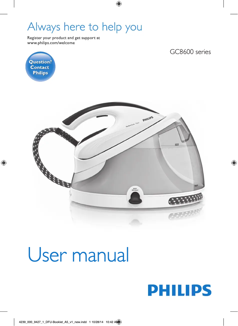 Image de la première page du manuel de l'appareil PerfectCare Aqua GC8615