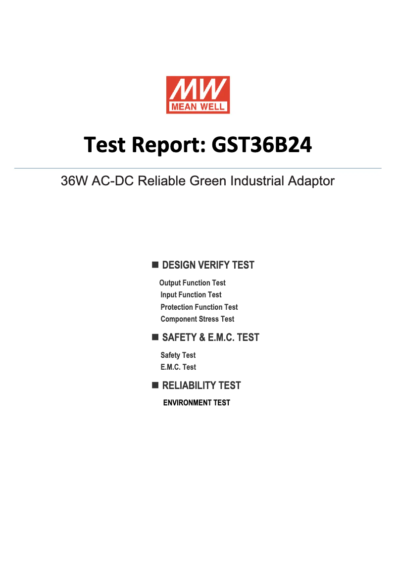 Page 1 de la notice Fiche technique Mean Well GST36B24-P1J