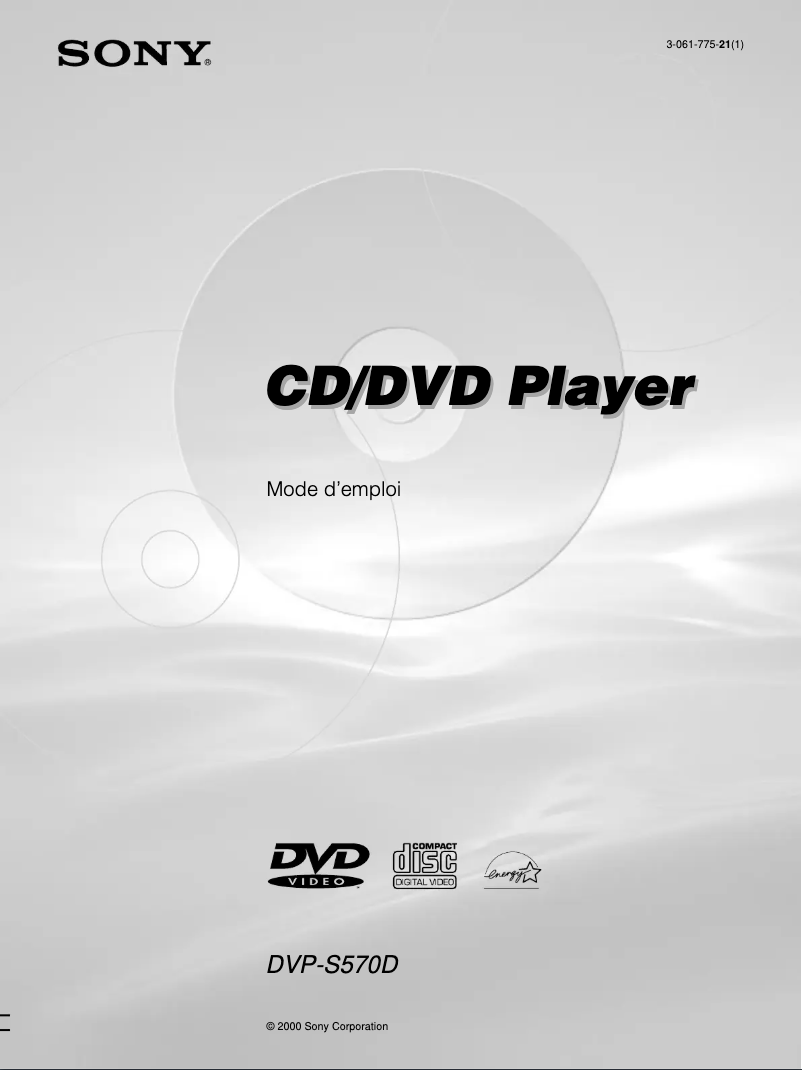 Page n°1 - Manuel utilisateur Sony DVP-S570D
