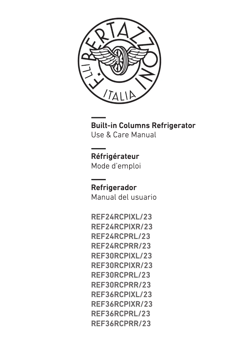 Page n°1 - Manuel utilisateur Bertazzoni REF24RCPRR