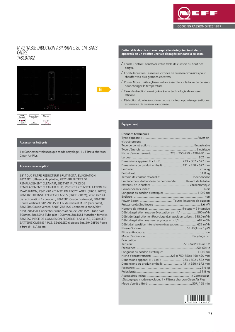 Image de la première page du manuel de l'appareil T48CD7AX2