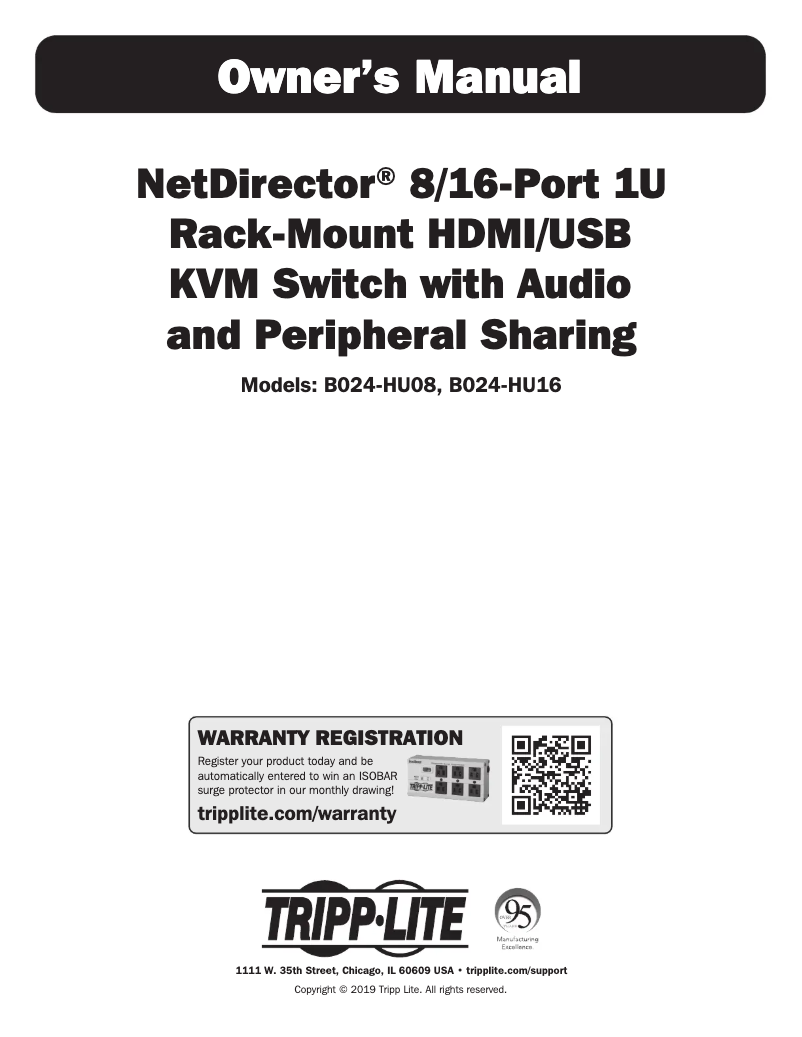 Page 1 de la notice Manuel utilisateur Tripp Lite B024-HU16