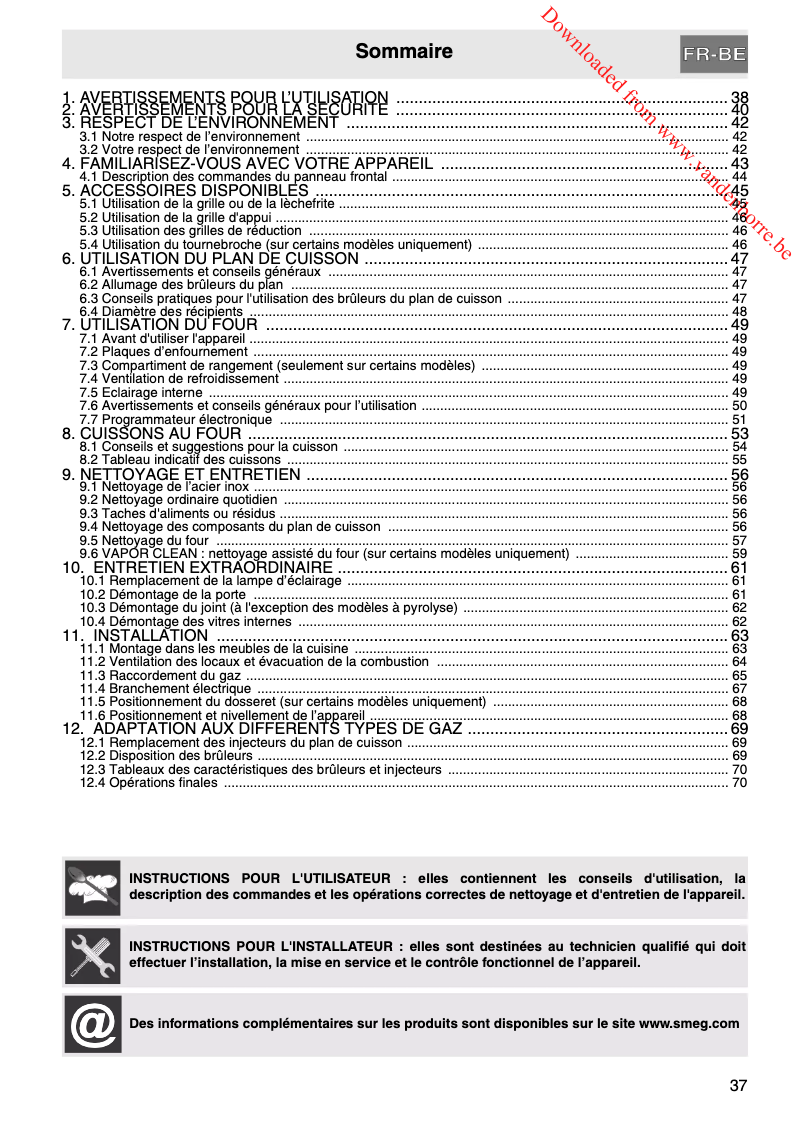 Page n°1 - Manuel utilisateur Smeg Classici C6GMX8