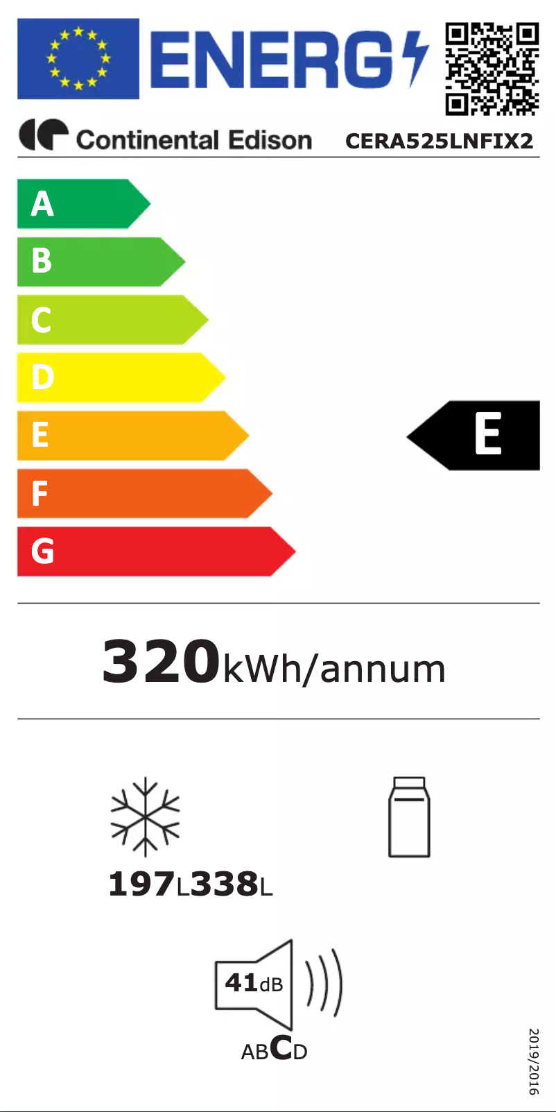 Page 1 de la notice Manuel utilisateur Continental Edison CERA525LNFB2